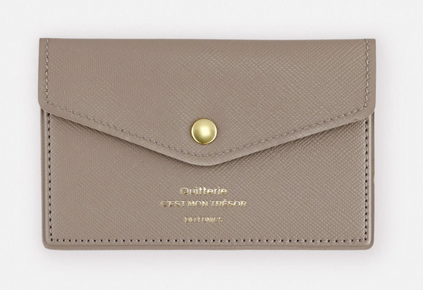 Quitterie Snap Card Case – Greige