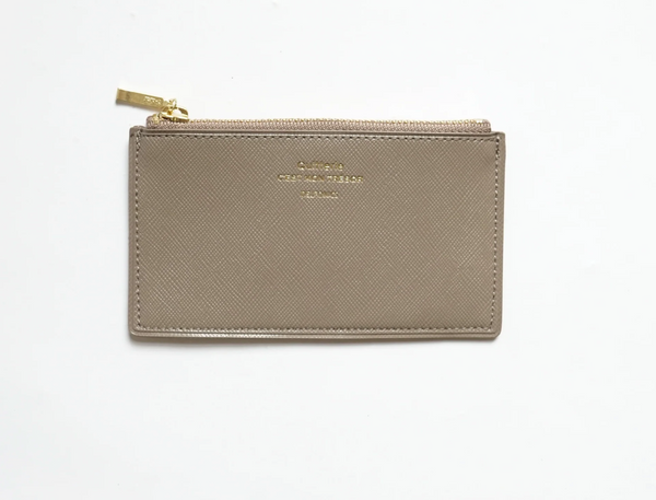 Quitterie Zip Card Case – Greige