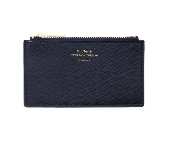 Quitterie Zip Card Case – Navy Blue