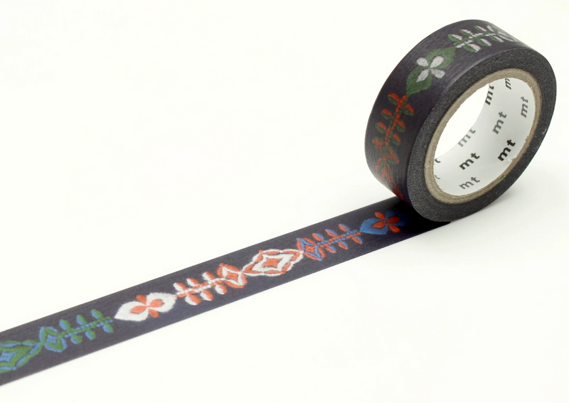 MT Washi Tape Single Roll – Mina Perhonen petal flame black