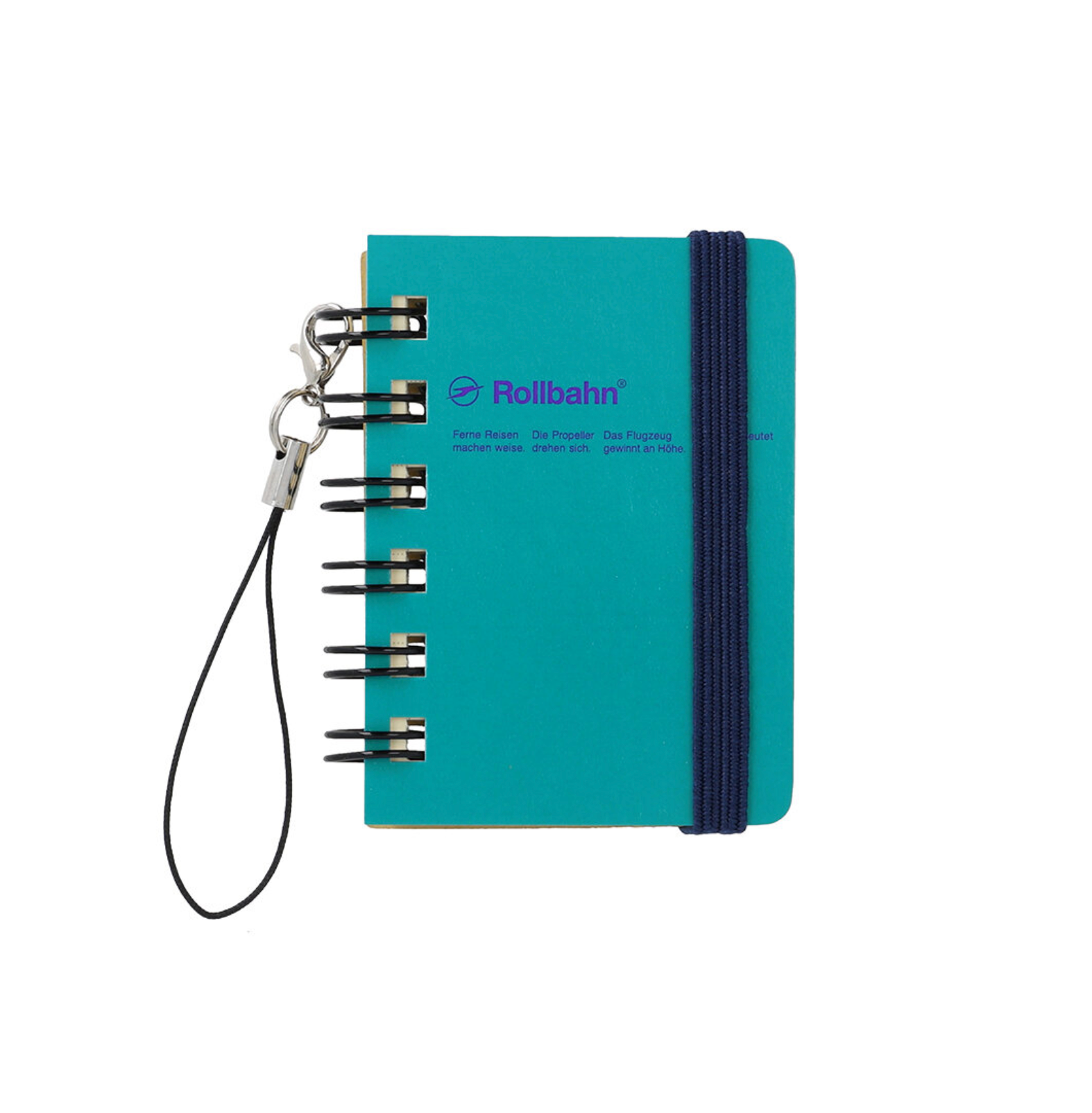 Rollbahn Spiral Notebook – 'Micro' Turquoise keychain charm 