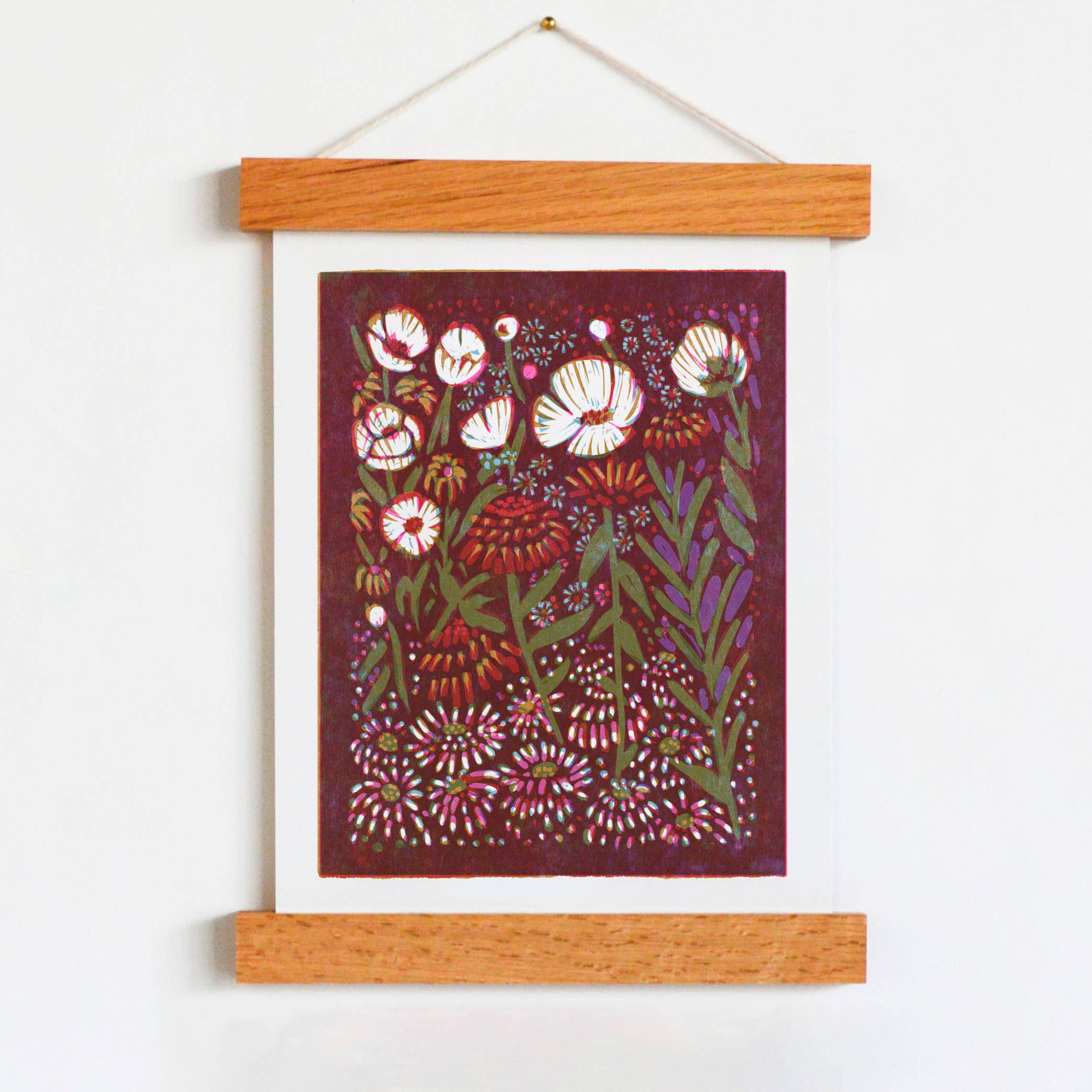 Zinnias and Anemones Art Print, 8 x 10"