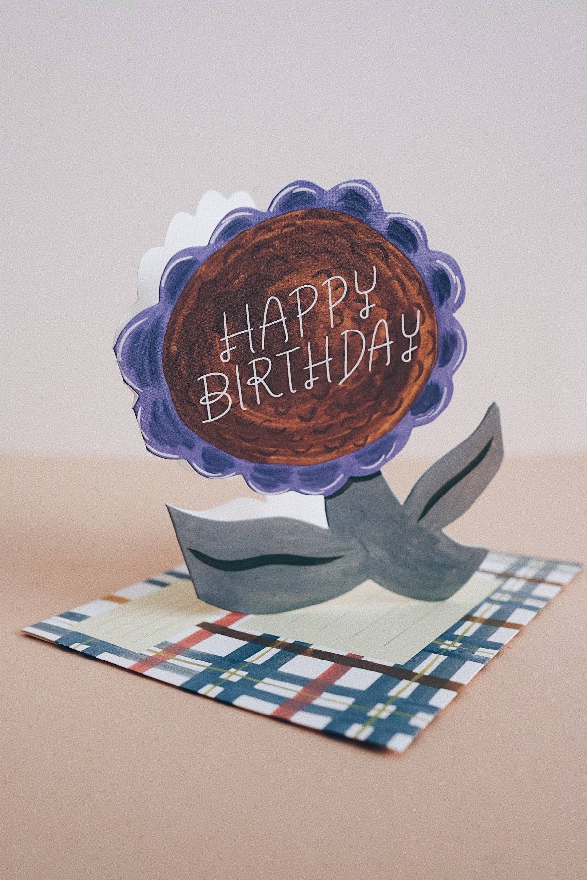 Happy Birthday Flower Die Cut Card