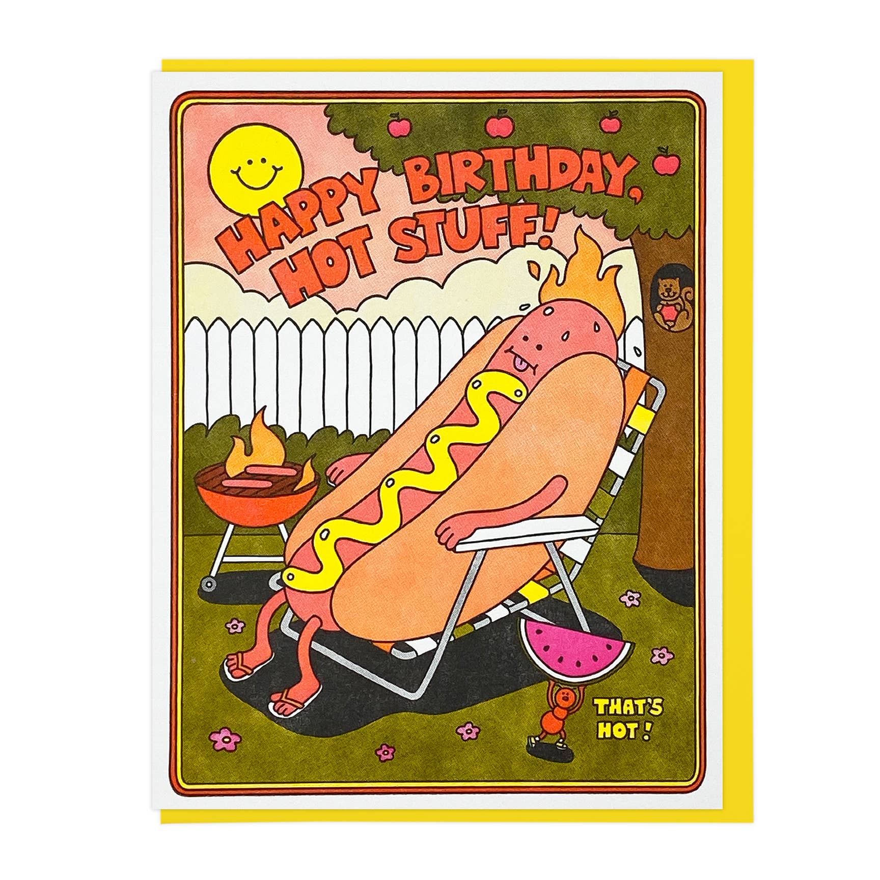 Happy Birthday Hot Stuff Hot Dog Card