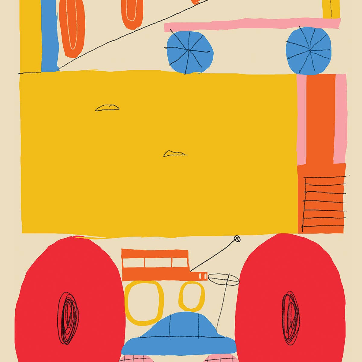 Primary Colors Cars Print, 8 x 10 by Anastacia Sholik