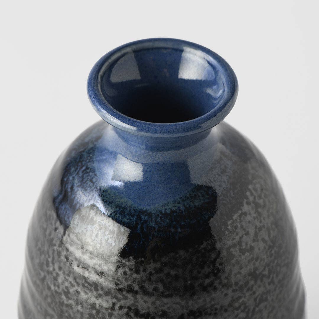 Made in Japan Sake jug - black and blue drip