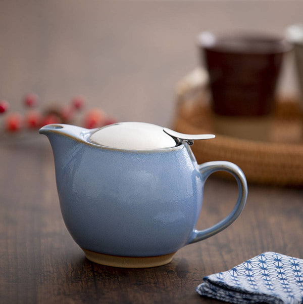 Ceramic Teapot w/ Mesh Infuser – Hydrangea Blue, 15oz