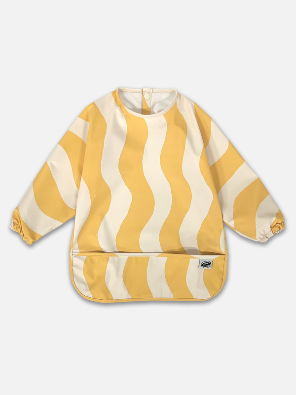 Milk Teeth Children's Smock Bib – Yellow Waves