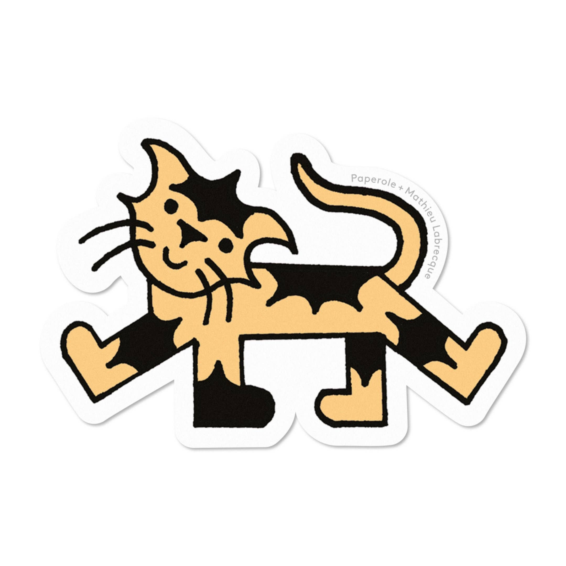 Yellow Cat Vinyl Sticker