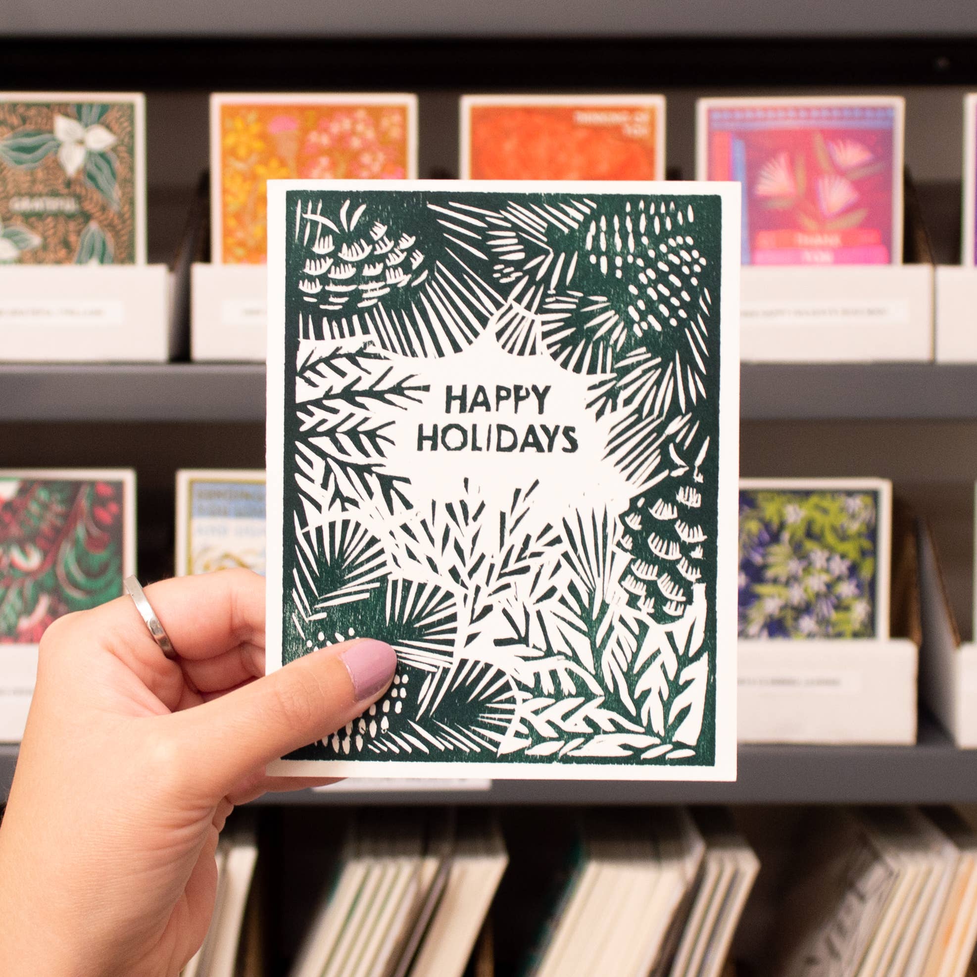 Happy Holidays (Greenery) Card by Heartell Press