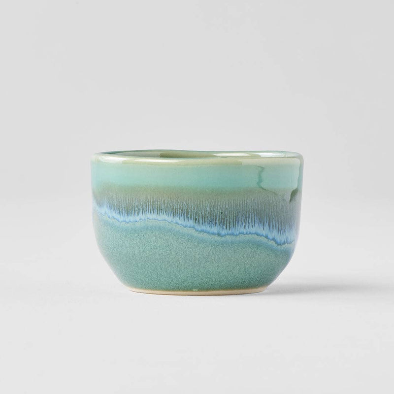 Made in Japan Sake cup – aqua and green drip
