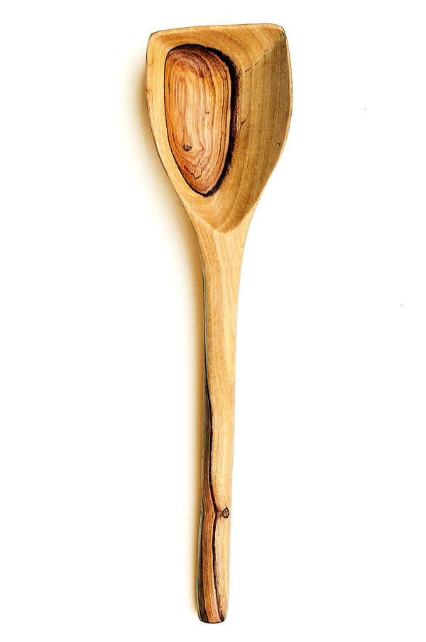 Squared Wild Olive Wood Cooking Spoon