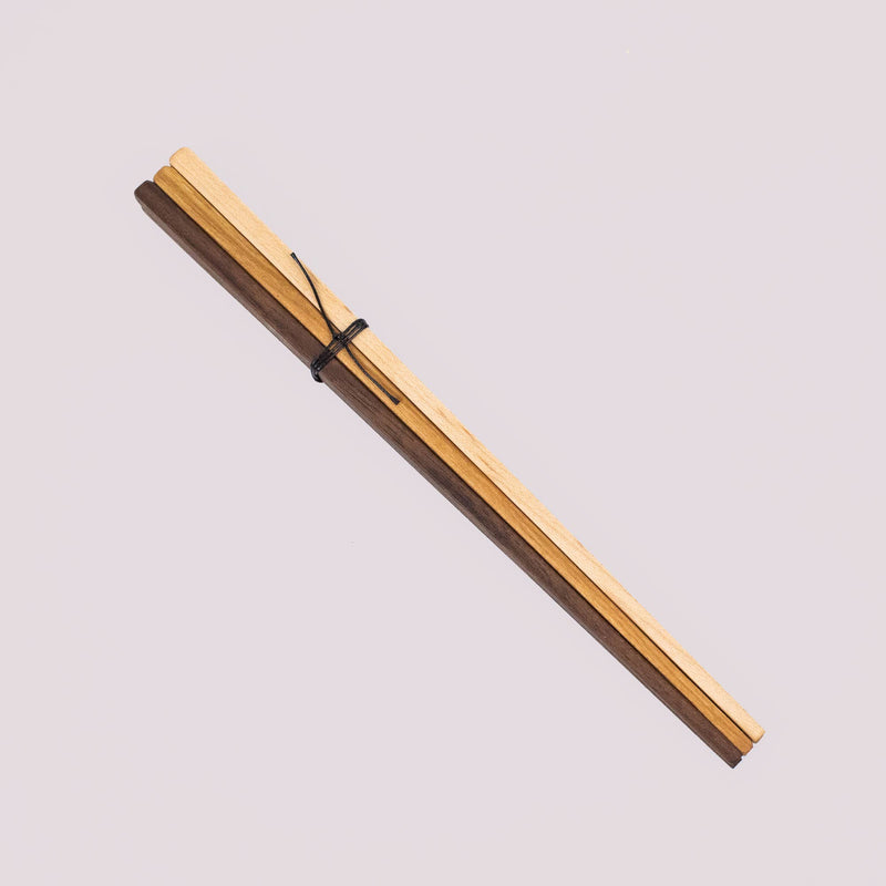 Wood Chopsticks – Set of 6, cherry, walnut & maple