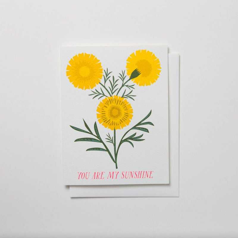 You Are My Sunshine Yellow Marigolds Card