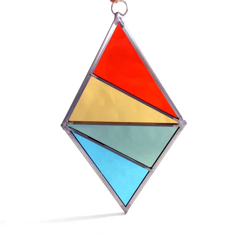 Debbie Bean Diamond Stained Glass Suncatcher – Rainbow