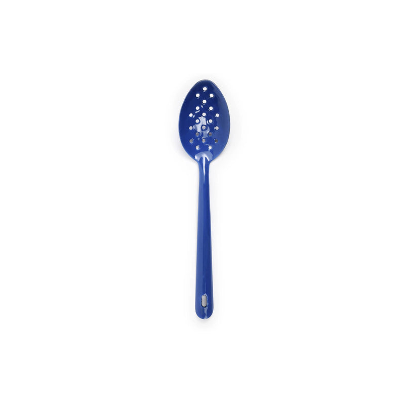 Crow Canyon Enamelware Slotted Spoon – Large Blue