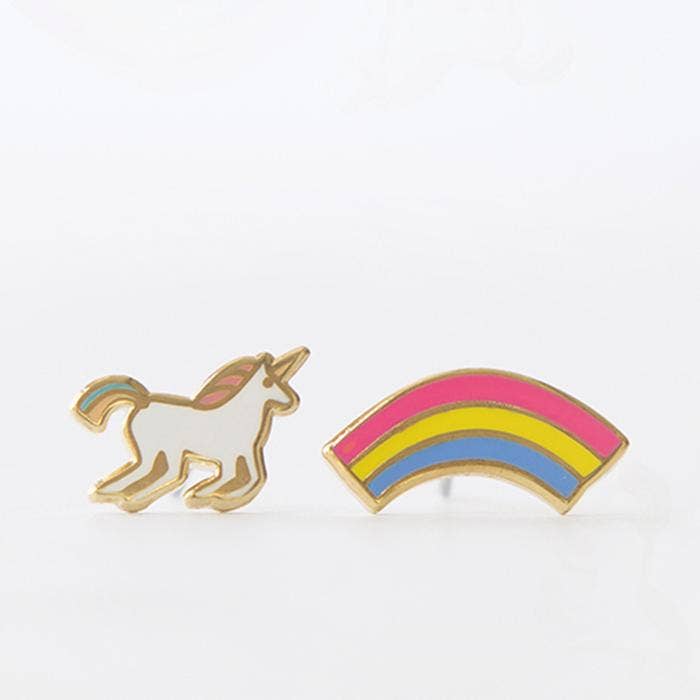 Yellow Owl Workshop Unicorn and Rainbow Earrings