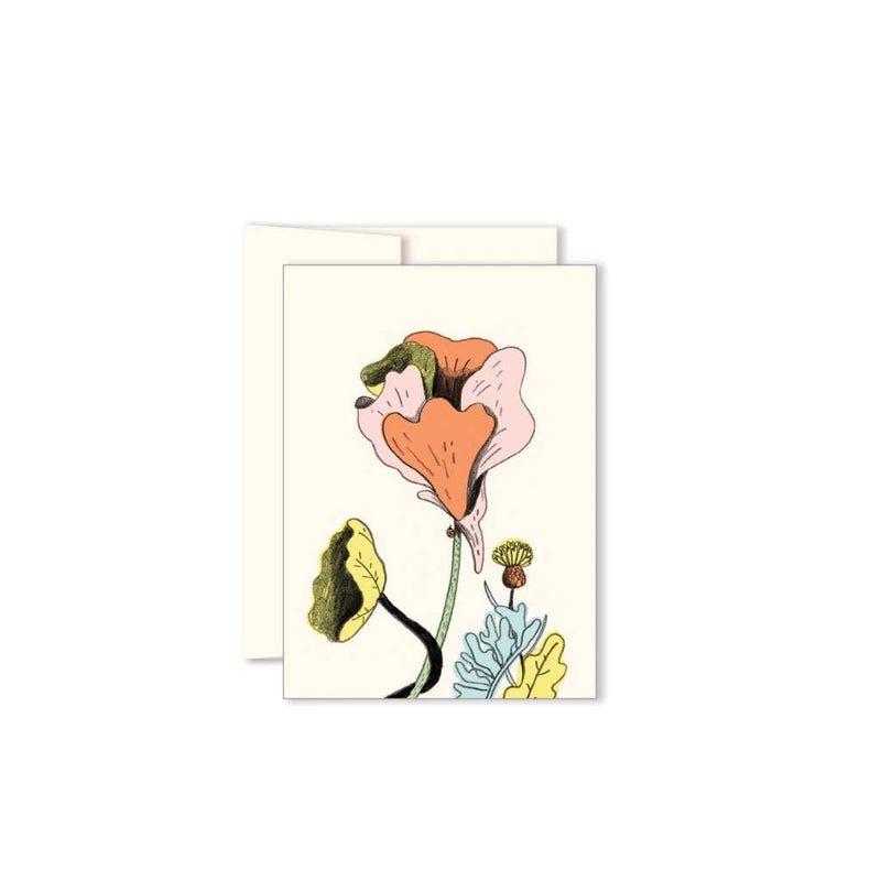 Paperole Pink Flowers Fleurs mini card