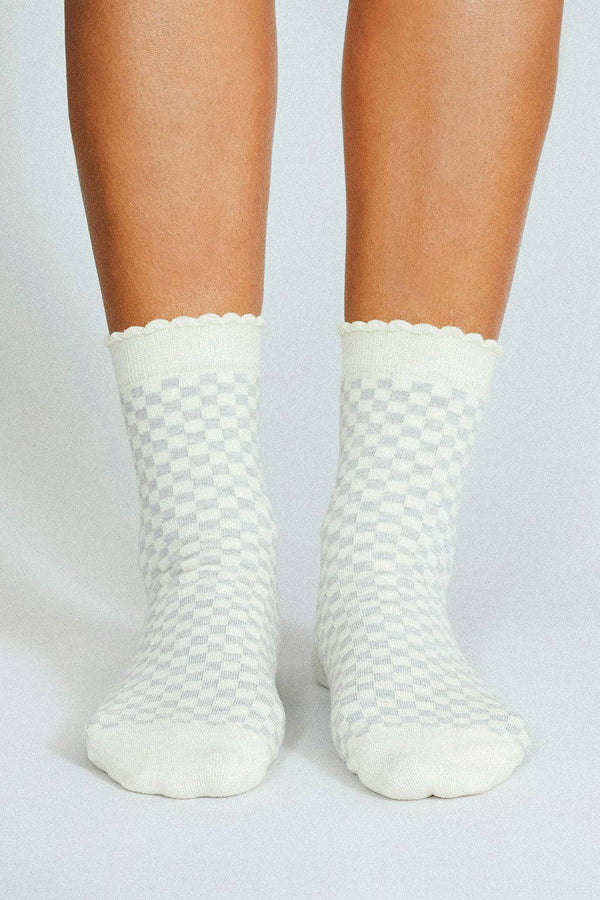 Annie Check Socks – Heather Oat
