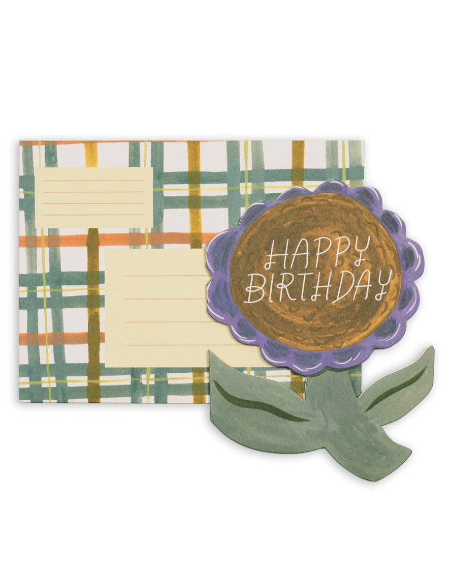 Happy Birthday Flower Die Cut Card