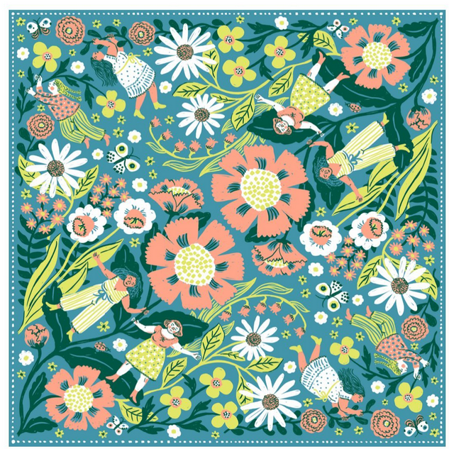 Kids & Me Flowers bandana by Phoebe Wahl, Bigger frand 16"