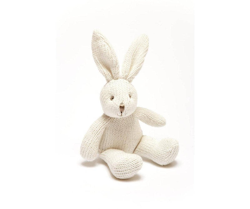 Best Years White Bunny Rattle – Knitted Organic Cotton