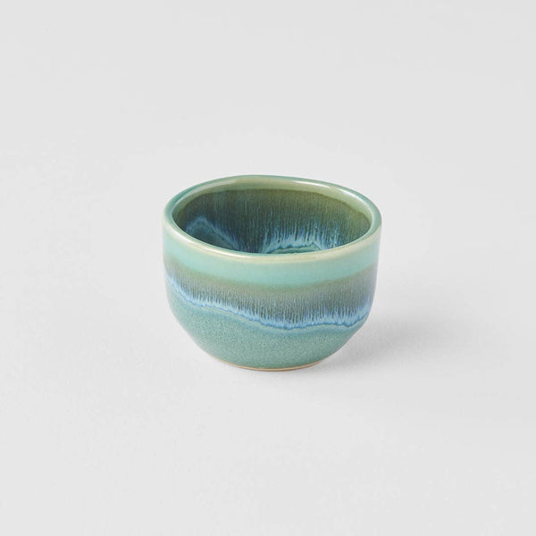 Made in Japan Sake cup – aqua and green drip