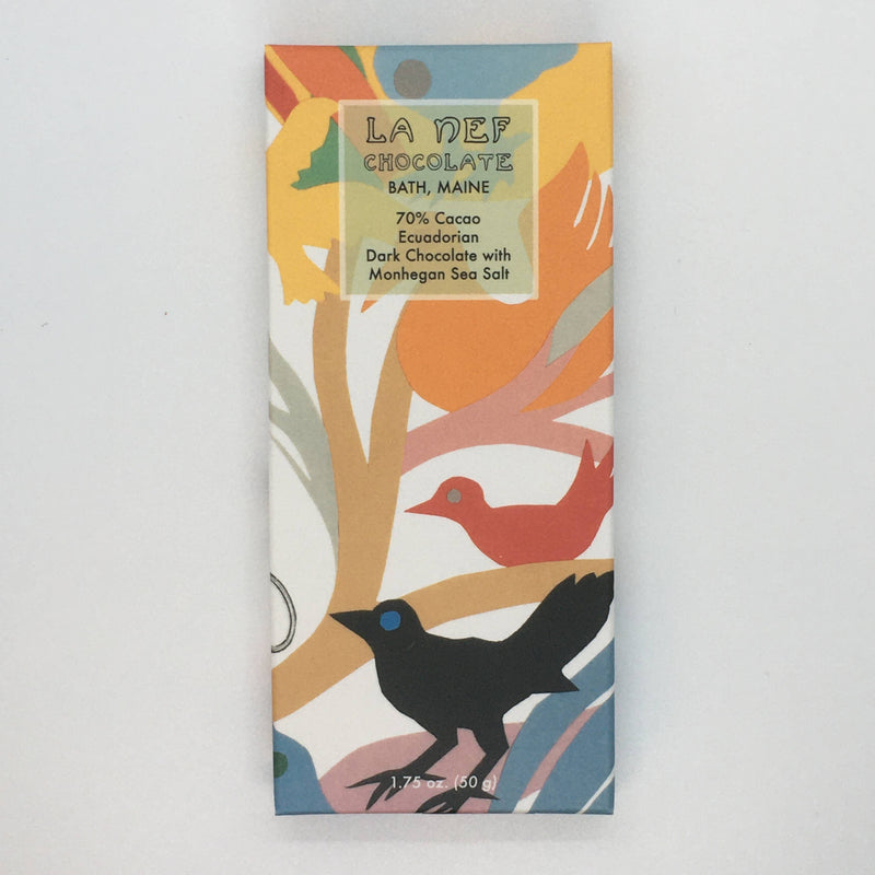 Dark Chocolate (70%) with Monhegan sea salt La Nef Chocolate