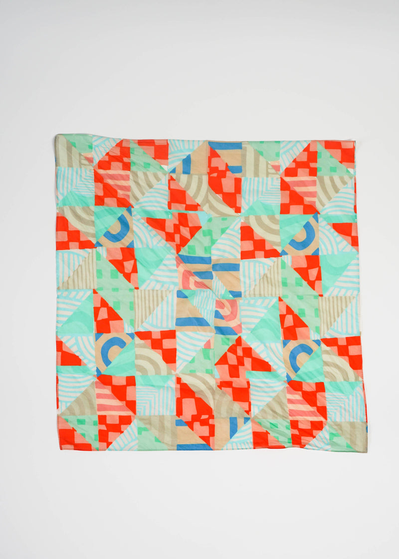 State the Label Silk & Cotton Bandana  – Painted Quilt Pattern