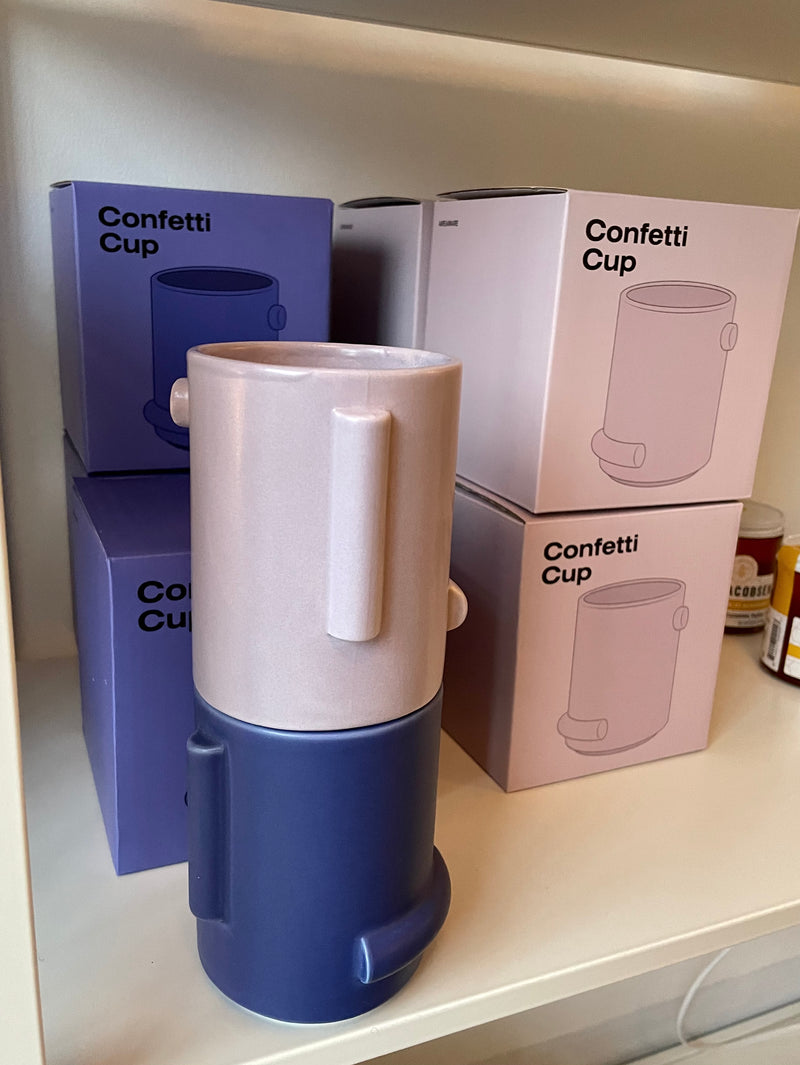 Areaware Highgloss Confetti Stoneware Cup – Lavender