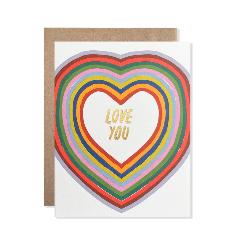 Love you Rainbow Hearts Card