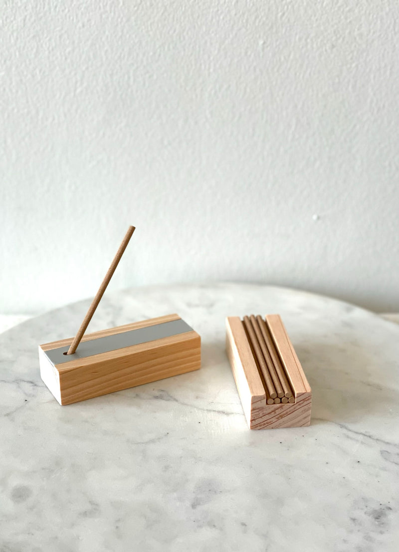 japanese hinoki forest incense with holder