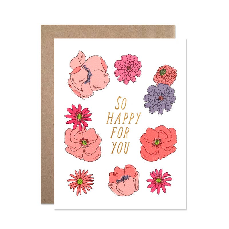 So Happy For You Floral Card