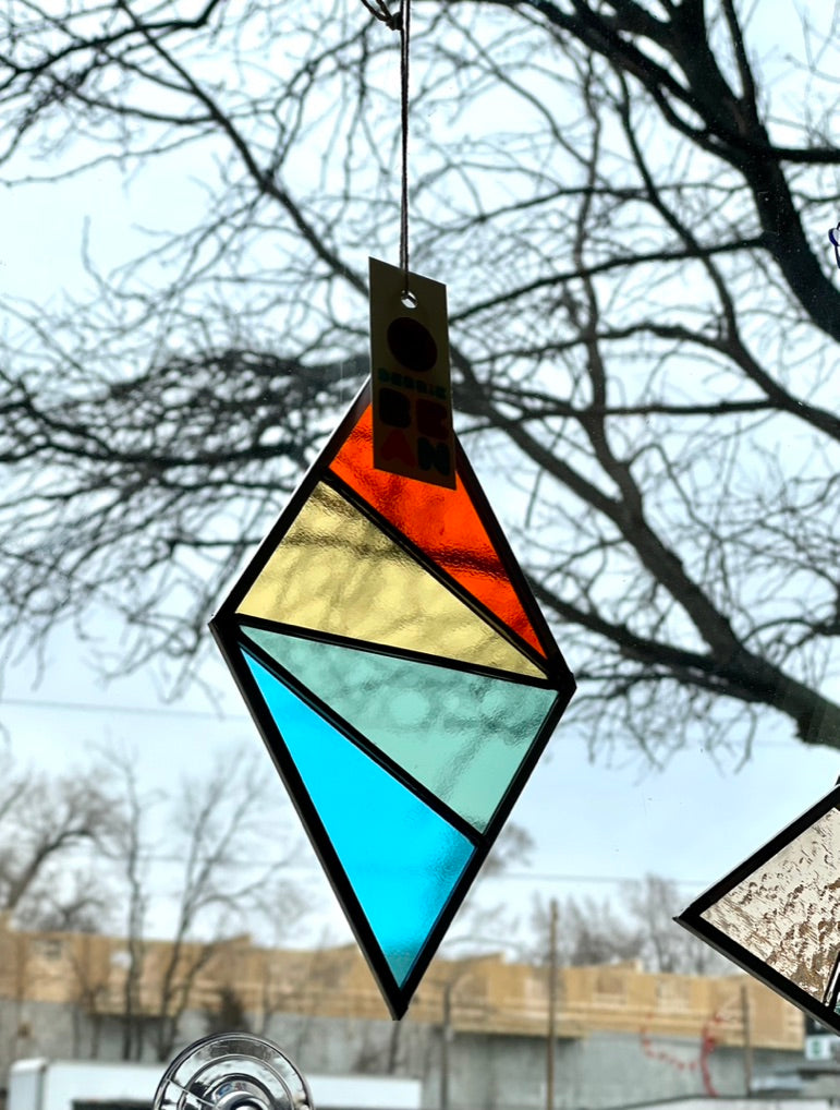 Debbie Bean Diamond Stained Glass Suncatcher – Rainbow