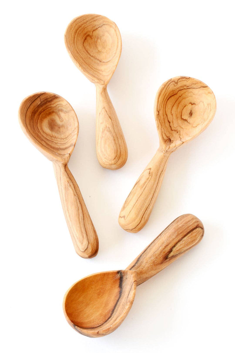 Wild Olive Wood Teardrop Spice Spoon