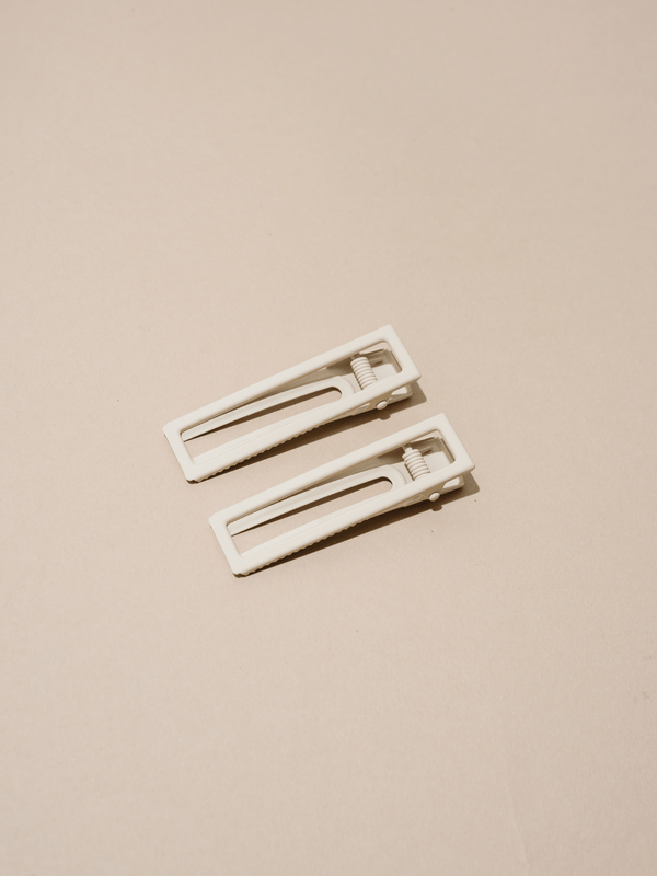Lu Lu Hair Clips – Bone White