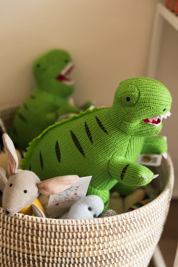 Best years Large T-Rex Dinosaur Plush Toy – Knitted Organic Cotton