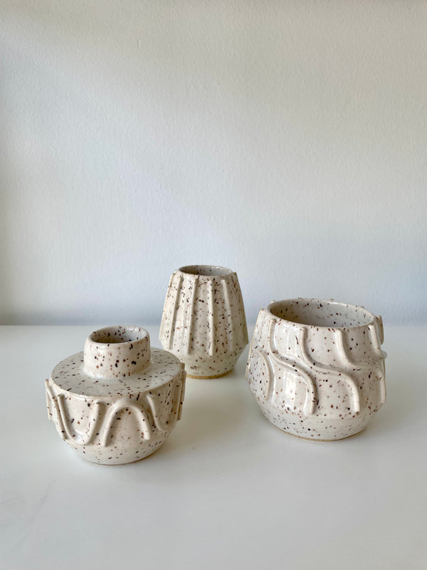 Stoneware Bud Vase – Wide