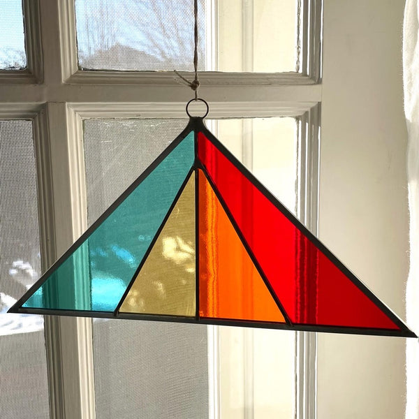 Debbie Bean Triangle Stained Glass Suncatcher