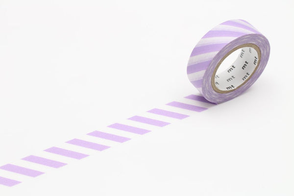 MT Washi Tape Single Roll – Diagonal Stripe Lilac