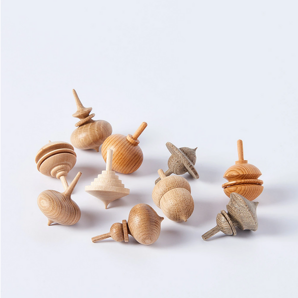 Japanese wooden top spinning tops