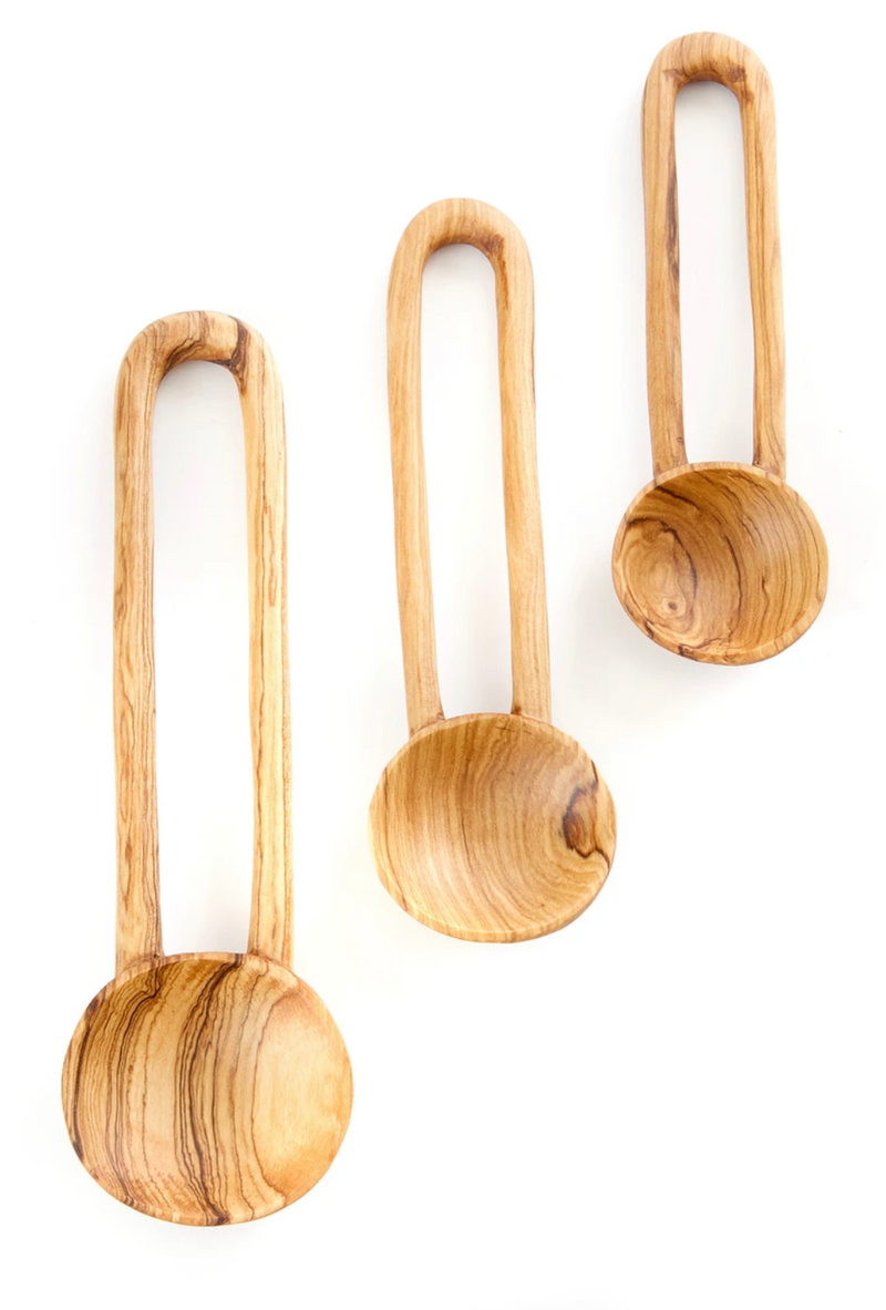 Kenyan Wild Olive Wood Loop Handle Spoons