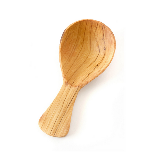 Rounded Wild Olive Wood Rice Scoop