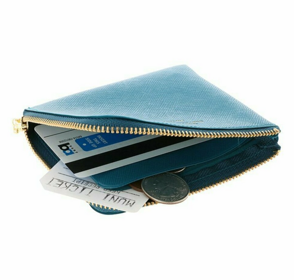 Delfonics Quitterie Half Zip Wallet – Turquoise