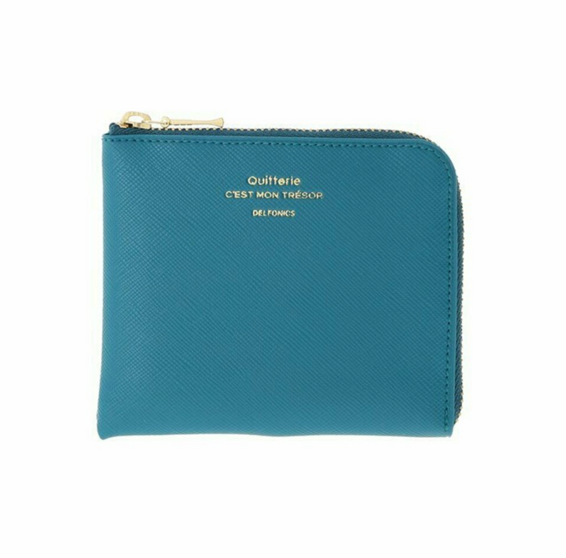 Delfonics Quitterie Half Zip Wallet – Turquoise