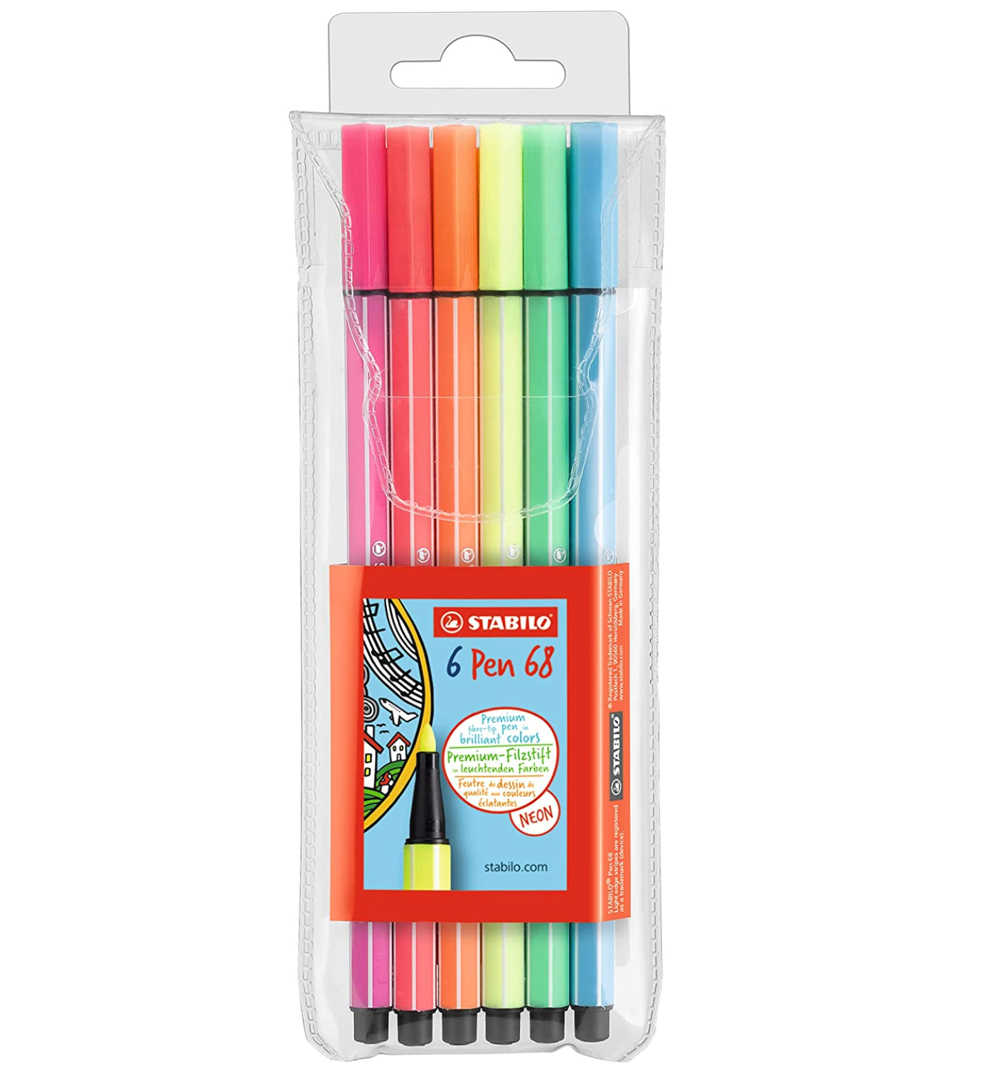 Stabilo Pen 68 – Set of 6, Neon