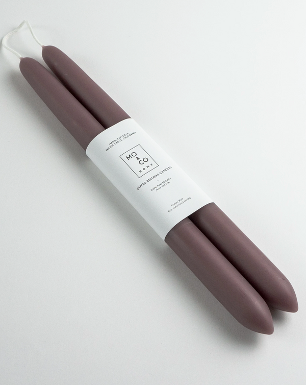 Mo & Co Candles Beeswax Taper Candles 10" – Mauve