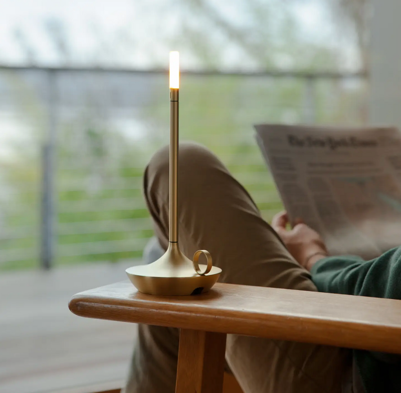 Wick Portable Rechargeable Lamp – Brass