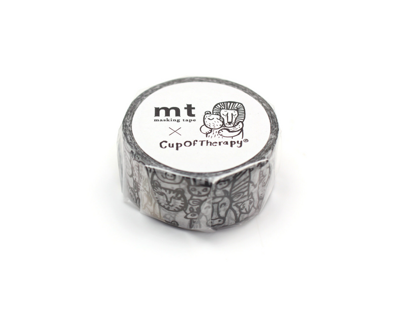 MT Washi Tape Single Roll – Cup of Therapy Animals (Wide)