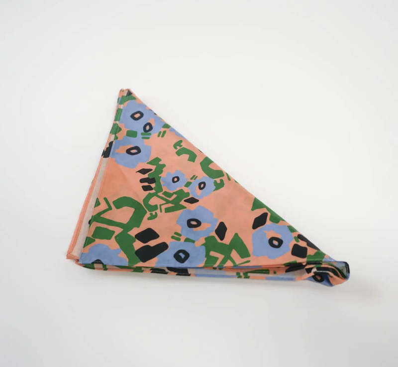 Silk & Cotton Bandana – Peach Heirofloral by State the Label